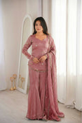 Teeya Creation Peach Fendy Silk Trending Party Wear Salwar Suit | Grocsy