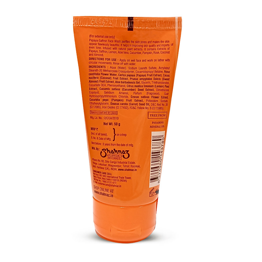 Shahnaz Husain Papaya-Saffron Face Wash | Grocsy