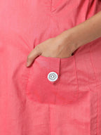 Manet Half Sleeves Solid Maternity Dress With Concealed Zipper Nursing Access - Red | Grocsy