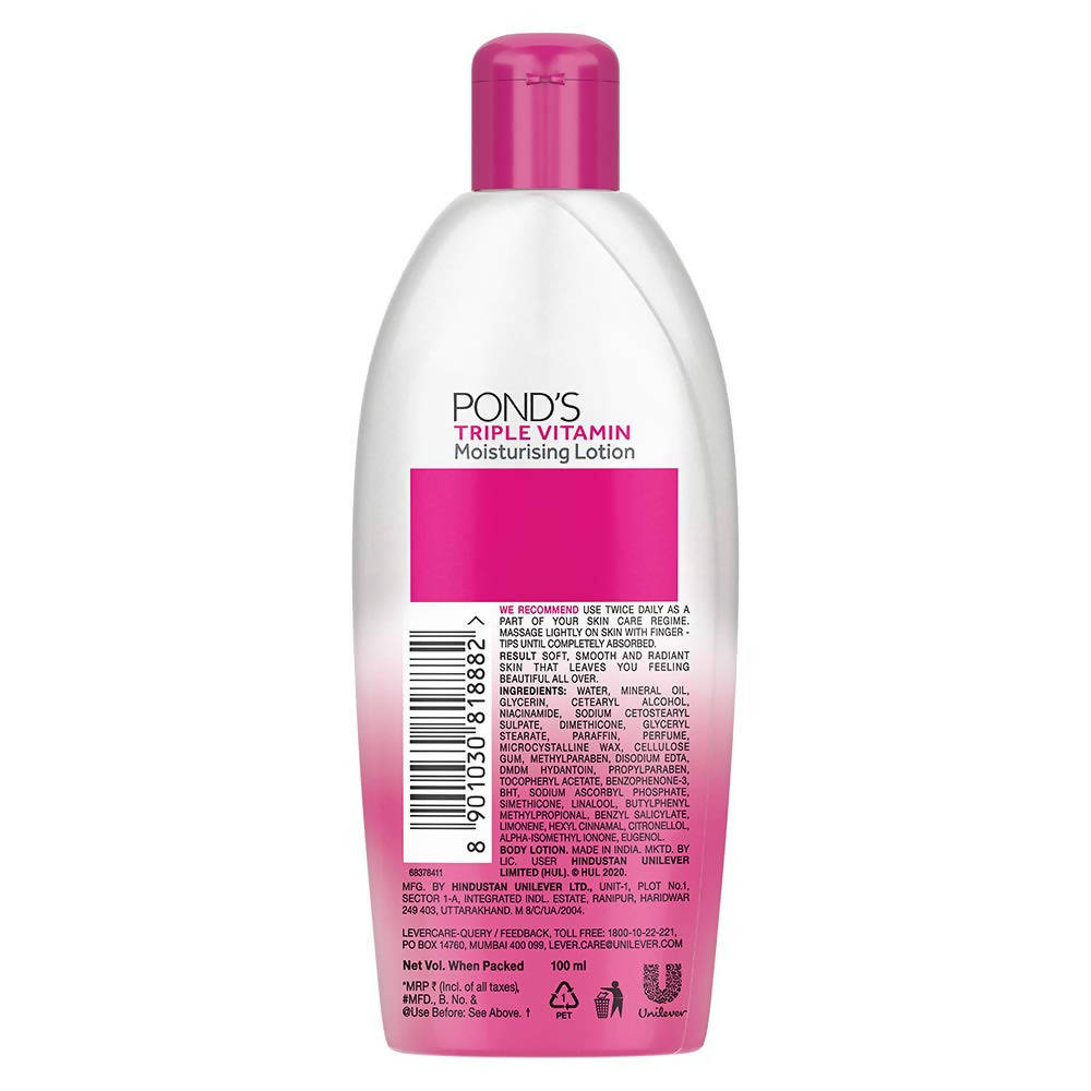 Ponds Triple Vitamin Silky Smooth Skin Moisturising Lotion | Grocsy