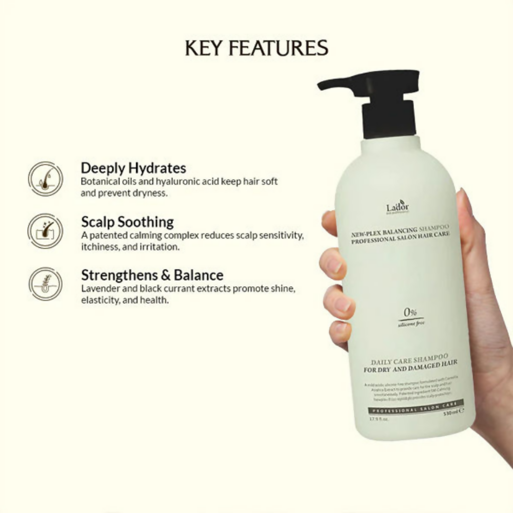 La'dor Newplex Balancing Shampoo - Scalp Soothing Korean Shampoo for Dry Hair | Grocsy