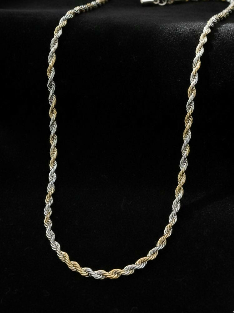 NVR Men's Handcrafted Rhodium Plated Chain | Grocsy