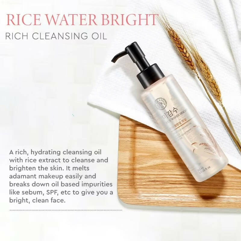 The Face Shop Rice Water Bright Light Cleansing Oil - Korean Skincare | Grocsy