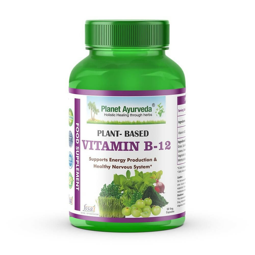 Planet Ayurveda Plant Based Vitamin B12 Capsules | Grocsy