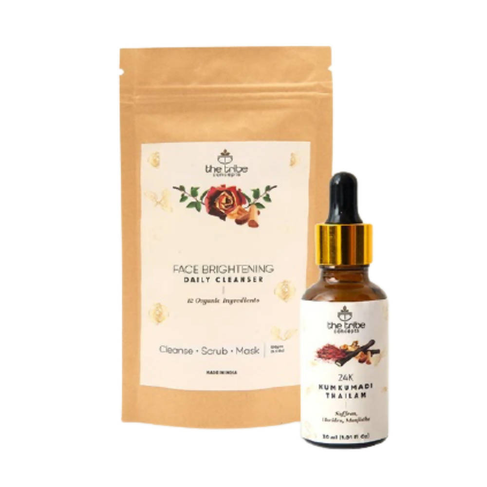 The Tribe Concepts Face Brightening Daily Cleanser & 24K Kumkumadi Thailam | Grocsy