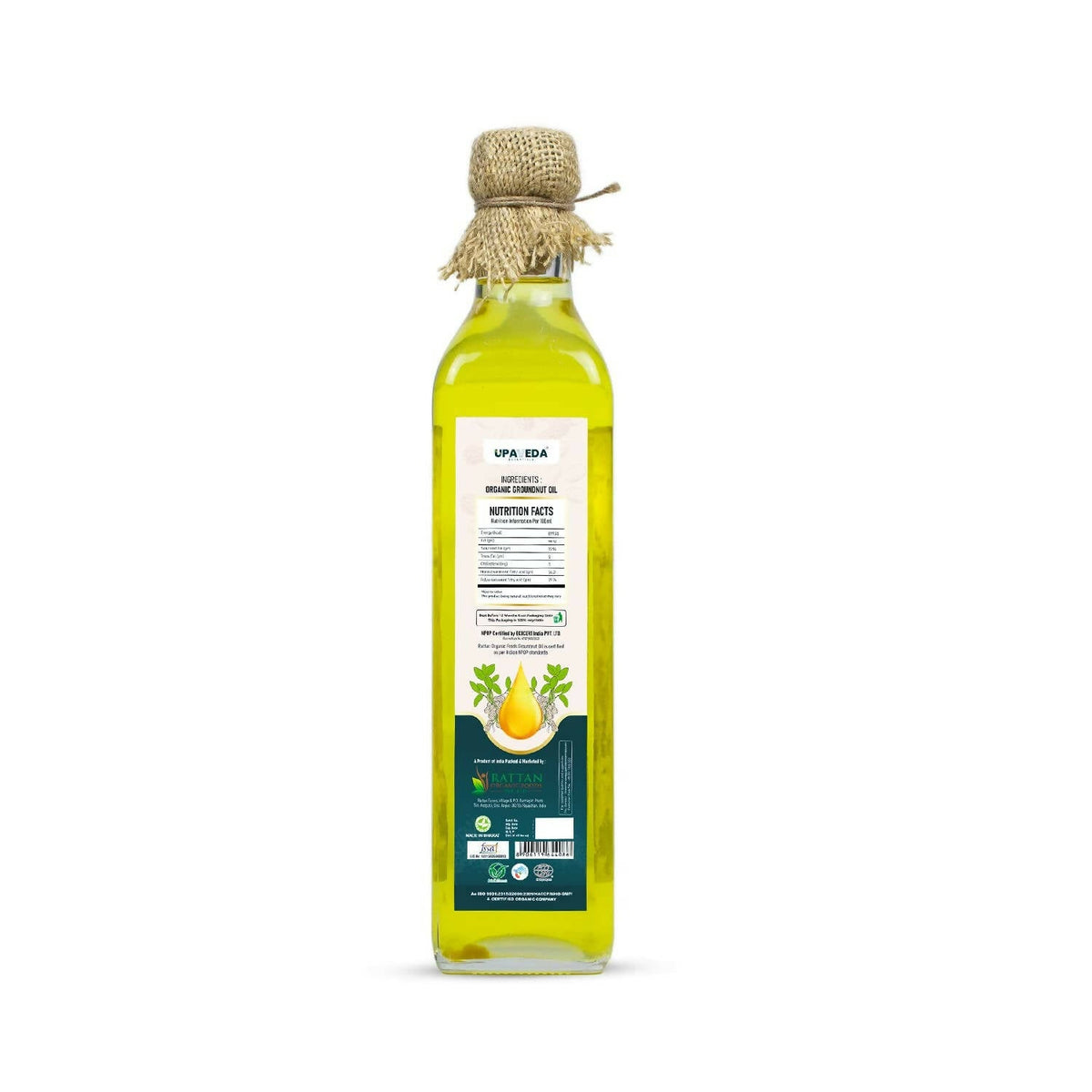 Upaveda Organic Cold Pressed Groundnut Oil | Grocsy