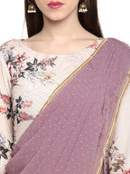 Ahalyaa Women's Mauve Butta Georgette Ready to Wear Saree | Grocsy