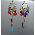 MS Fashion India Party Wear Fashion Chandbali Hanging Multicolor Pearls Long Earrings | Grocsy