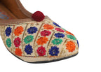 Tiny Bugs Girls Ethnic Floral Embroidered Juttis - Multi | Grocsy