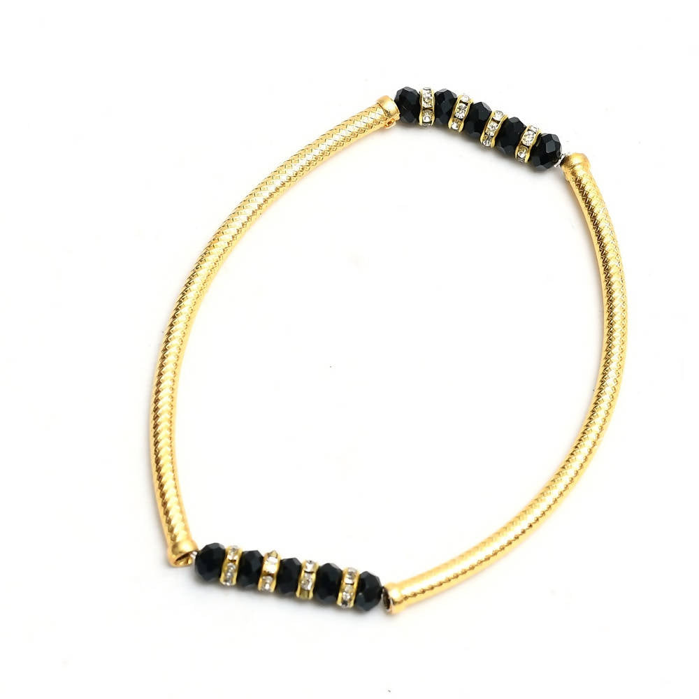 Mominos Fashion Kamal Johar Gold-Polished Beads Anklets | Grocsy