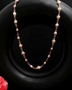 VOJ Gold-Polished Chain For Women With White Pearls | Grocsy