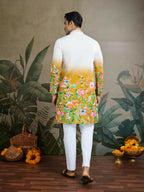 Vastranavya Exclusive Hand Mirror Work with Digital Print Mens Kurta | Grocsy