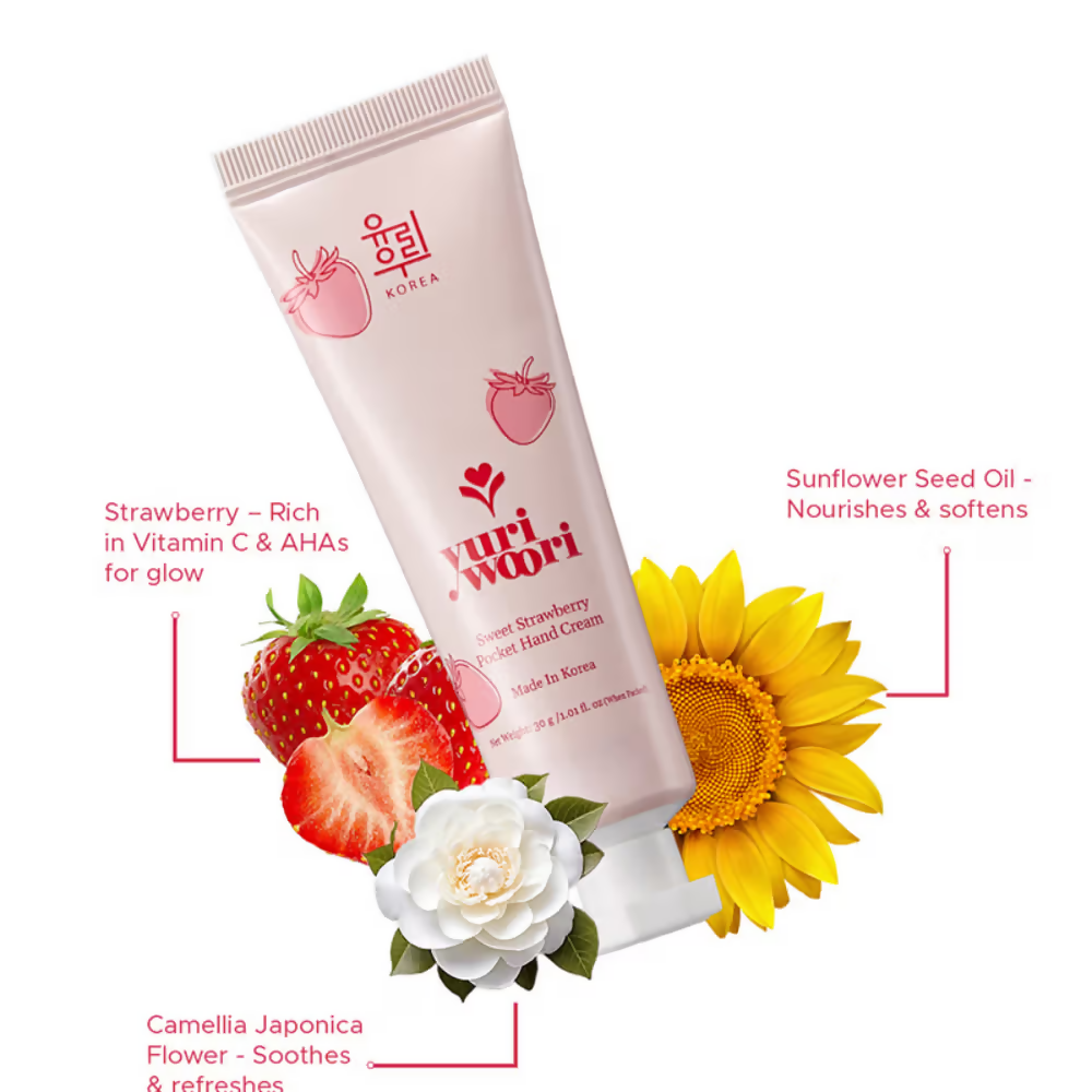 Yuri Woori Sweet Strawberry Pocket Hand Cream | Grocsy