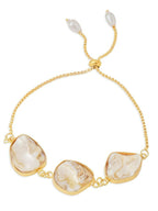 NVR Women's Pearls Gold Toned Bracelet | Grocsy