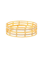 NVR Women Set of 2 Gold-Polished Handcrafted Bangles