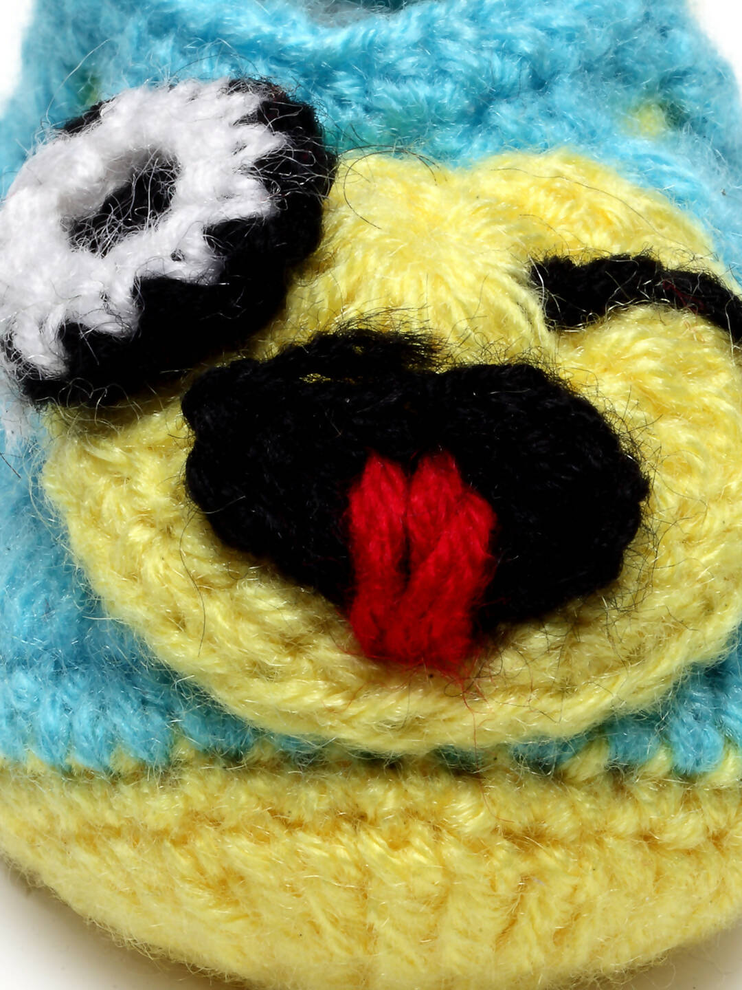 Chutput Kids Woollen Hand Knitted Smile Face Booties - Blue | Grocsy