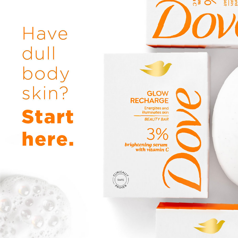 Dove Glow Recharge Serum Beauty Bar with 3% Brightening Serum + Vitamin C | Grocsy