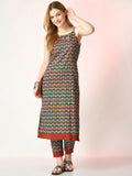 Myshka Women's Multi Printed Kurta With Trousers | Grocsy
