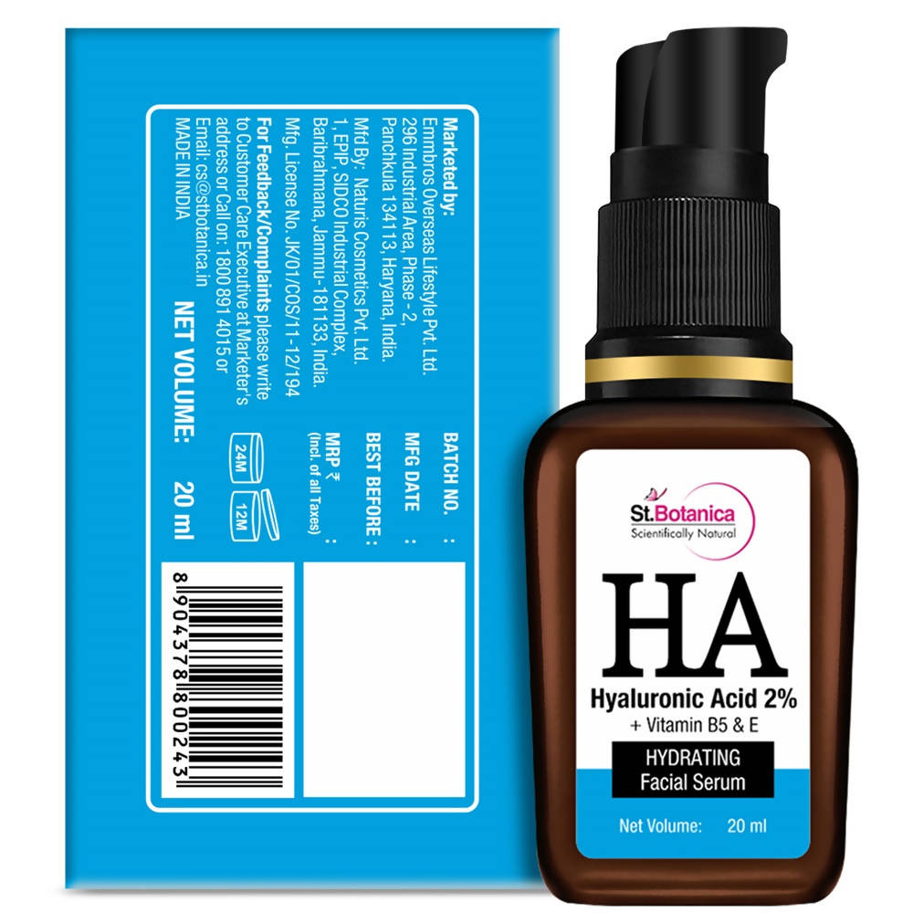 St.Botanica Hyaluronic Acid 2% + Vitamin B5 & E Facial Serum | Grocsy