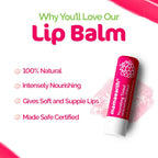 Mamaearth Vitamin E and Raspberry Tinted 100% Natural Lip Balm | Grocsy