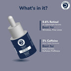 Dermistry Pure 0.6% Retinol 5% Caffeine Under Eye Serum Puffiness Fine Line Wrinkles Puffy Dark Eyes | Grocsy