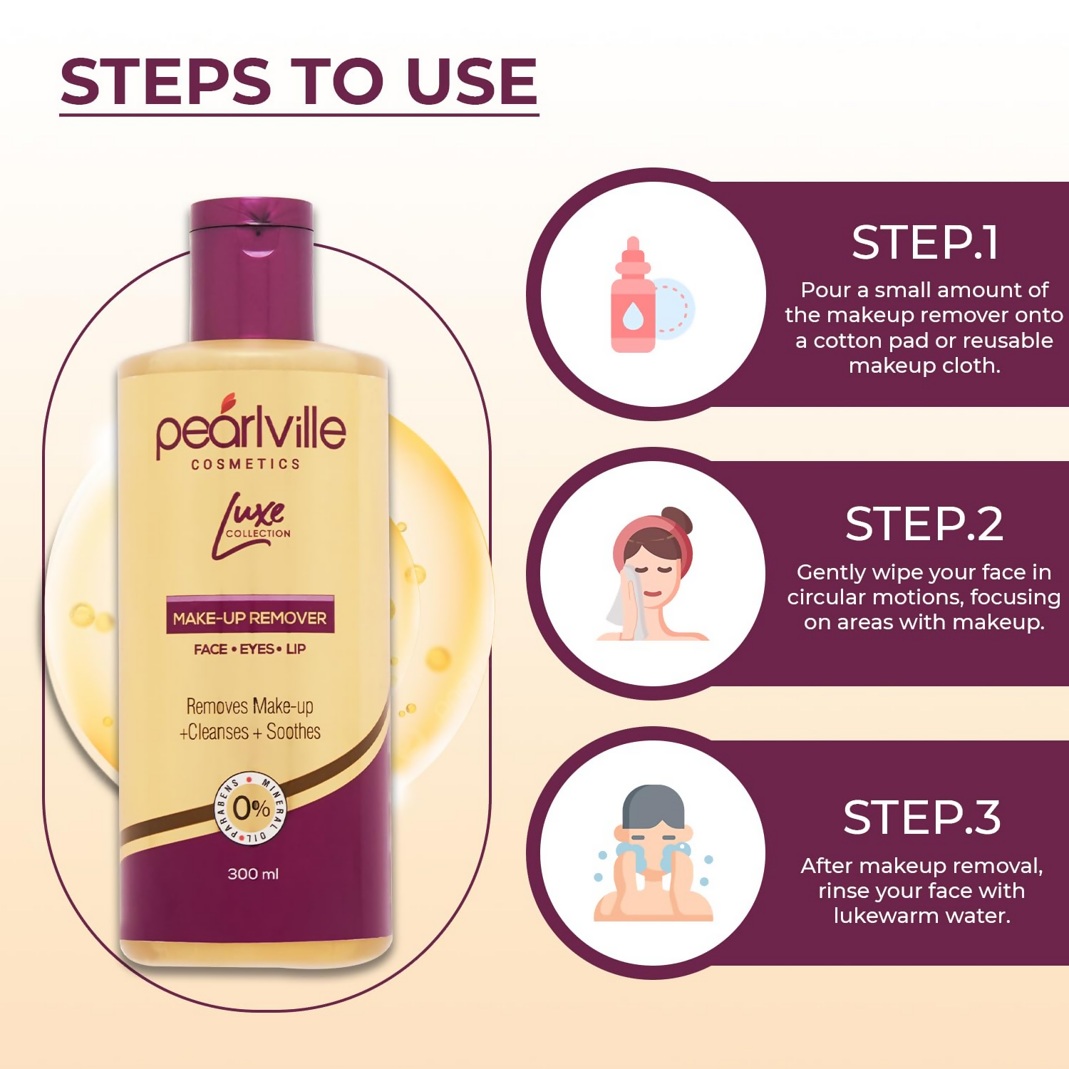 Pearlville Luxe Collection Make Up Remover | Grocsy