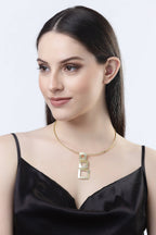 NVR Women Gold-Polished Circular Choker Necklace | Grocsy