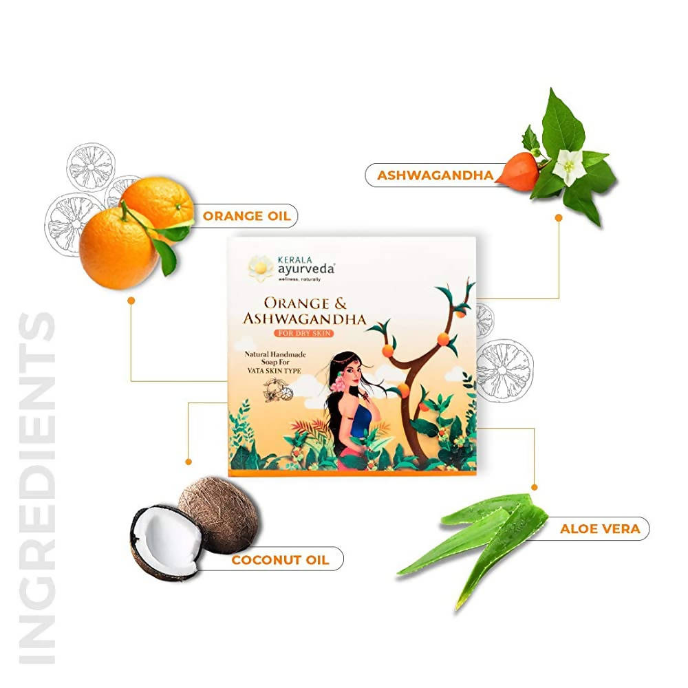 Kerala Ayurveda Natural Handmade Orange & Ashwagandha Soap | Grocsy