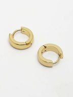 NVR Men's Gold-Polished Stainless Steel Hoop Earrings