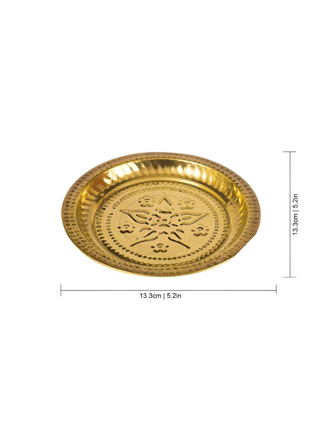 Spillbox Gold-Toned Brass Thali Pooja Essential | Grocsy