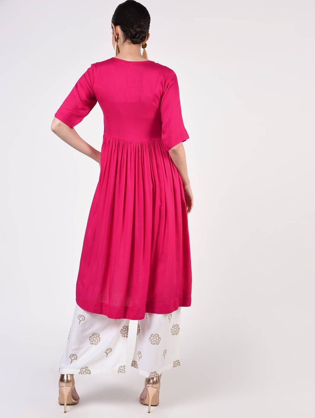 Cheera Pin-tuck Kurta Palazzo Set CH066K | Grocsy