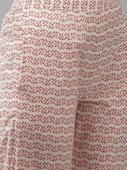 Yufta Peach and Off White Kurta Trouser Set | Grocsy