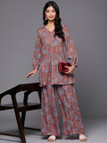 Ahalyaa Women's Traditional Wear Co-ods - Teal Blue | Grocsy