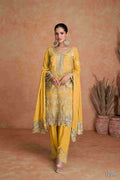 Festive Wear Ethnic Yellow Chinon Stitched Suit With Dupatta - Zeeya | Grocsy