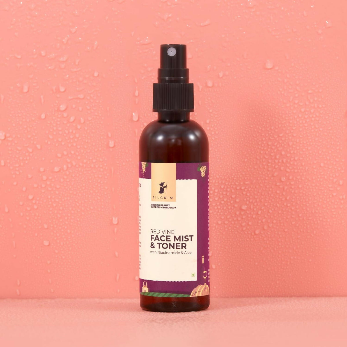 Pilgrim Red Vine Face Mist & Toner Spray with Vitamin B3 and Aloe, For Anti Ageing, Glowing Skin | Grocsy