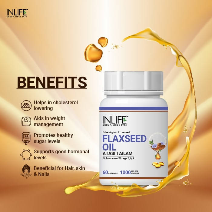 Inlife Flaxseed Oil Atasi Tailam Capsules | Grocsy