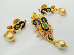 Multicolor AD Peacock Pendant Set | Grocsy