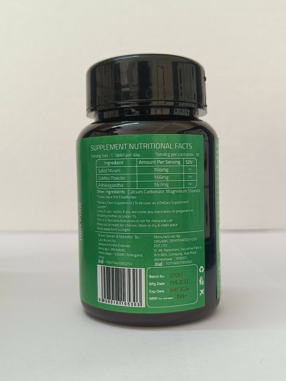 Laurik Perfomax Safed Musli, Ashwagandha, Gokhru Tablets | Supports Strength And Vitality | Grocsy