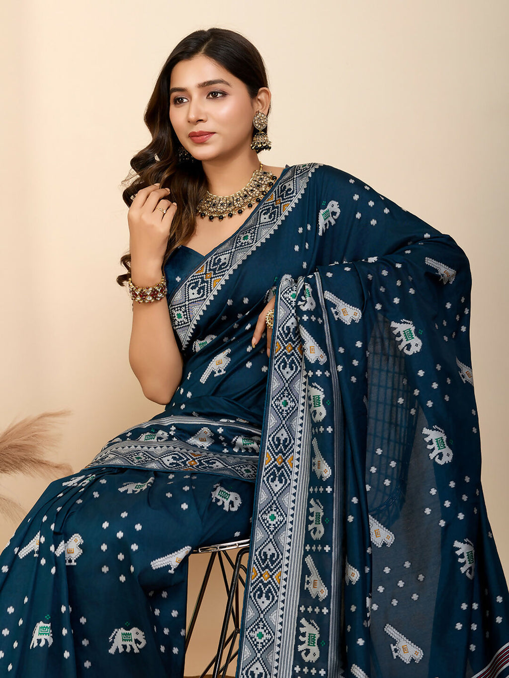 Blue Soft Silk Woven Meenakari Designer Saree - Vedanti | Grocsy