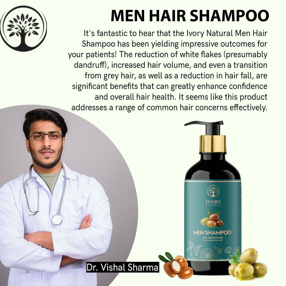 Ivory Natural Men Shampoo For Deep Cleansing, Scalp Wellness, Hair Shine & Dandruff Control | Grocsy