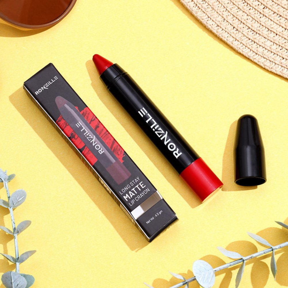 Ronzille Long Stay Matte Lip Crayon - Cherry Wood | Grocsy