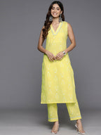 Ahalyaa Women's Traditional wear Kurta Set - Yellow | Grocsy