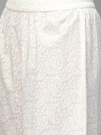 Yufta Women Mauve & White Printed Kurta with Palazzo & Dupatta | Grocsy