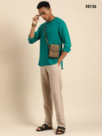 Sea Green Men Rayon Solid Opaque Casual Shirt - Mahotsav | Grocsy