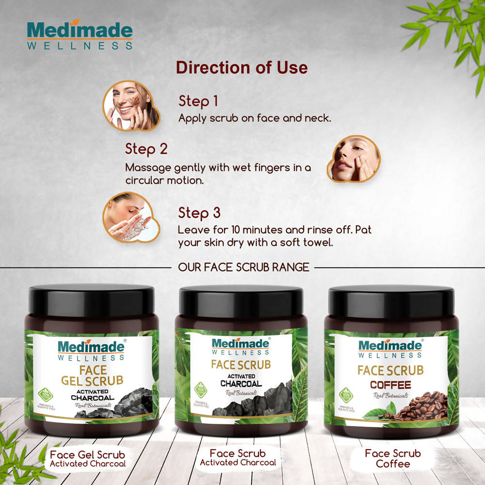 Medimade Wellness Activated Charcoal Face Gel Scrub | Grocsy