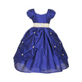 Asmaani Baby Girl's Blue Satin A-Line Maxi Full Length Dress (AS-DRESS-22013) | Grocsy