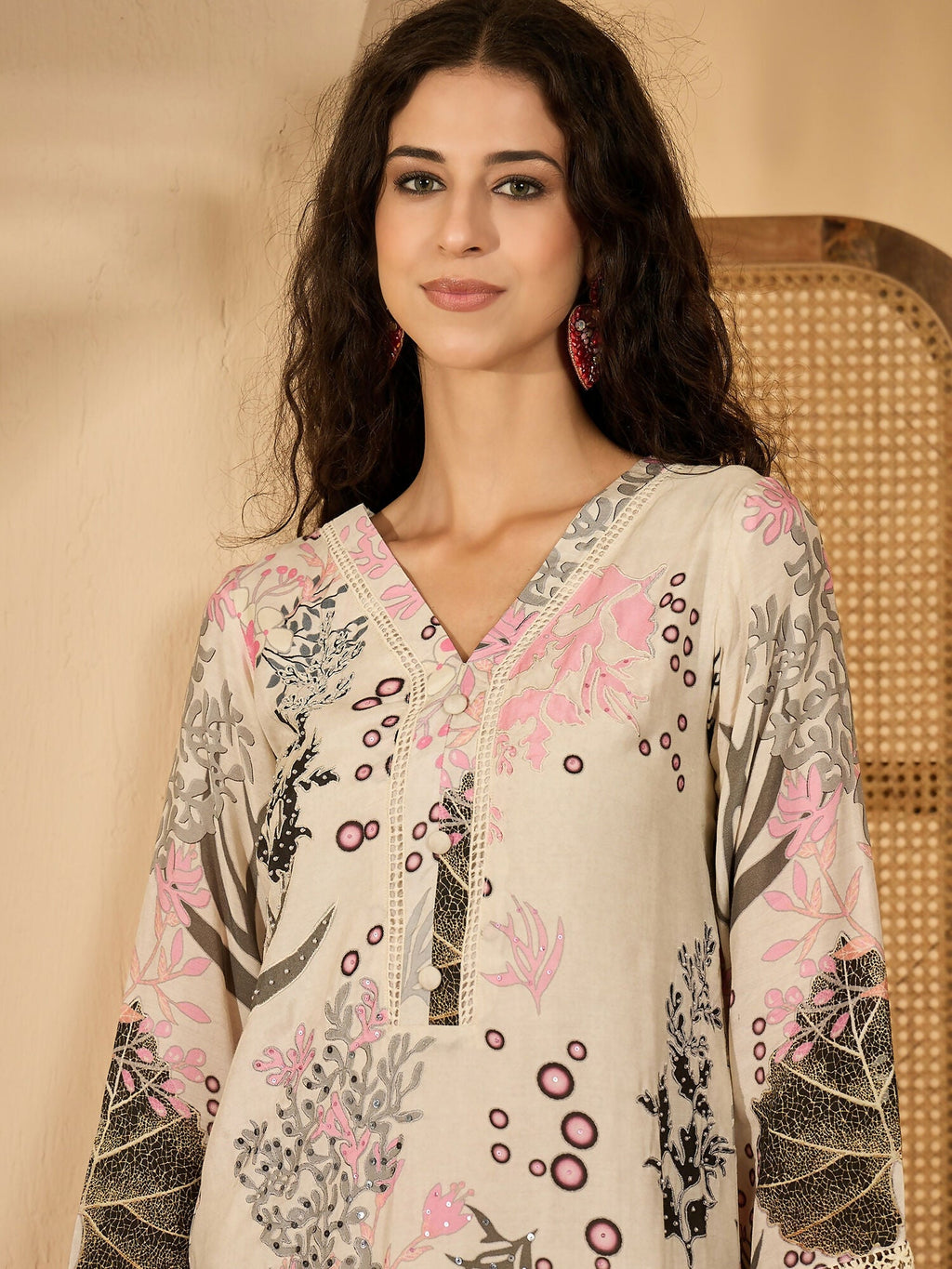 Joban Fashion Printed Off White Pure Cotton Cord Set | Grocsy