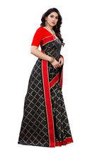 Vamika Black Linen Foil Print Saree (YOGI BLACK) | Grocsy