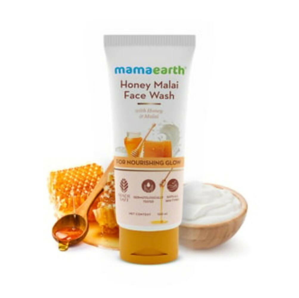 Mamaearth Honey Malai Face Wash For Nourishing Glow | Grocsy