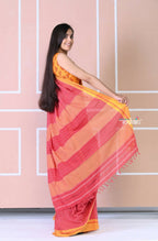 Very Much Indian Traditional Patteda Anchu Ilkal Handloom Saree-Disperse Orange | Grocsy